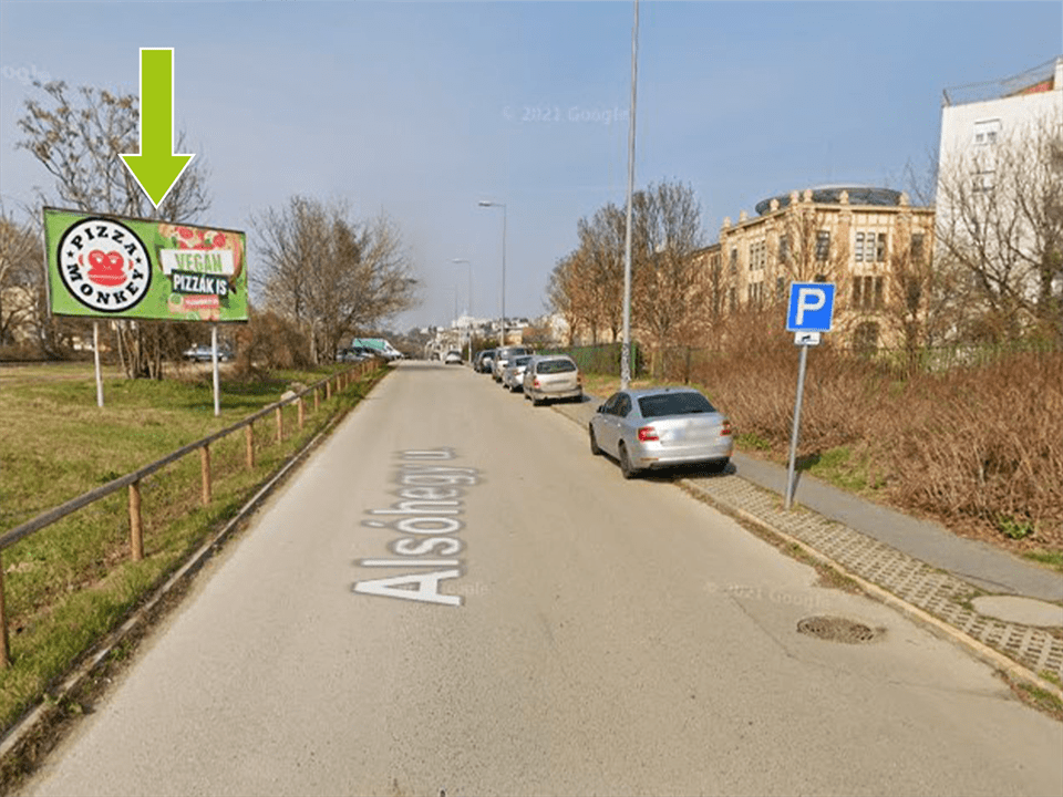 Budapest XI. kerület – Alsóhegyi út, Nagyszőlős utca felől Villányi út és centrum felé, Ibrahim utca előtt