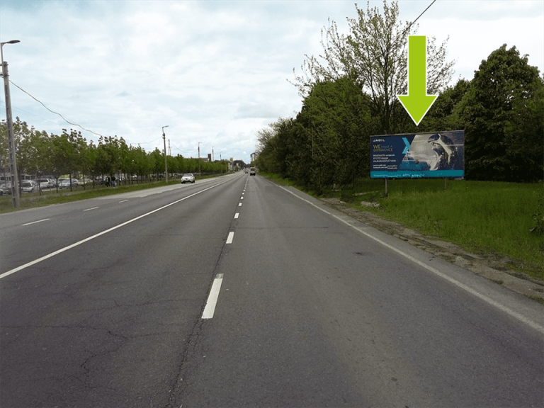 Miskolc – 26-os főút, Szentpéteri kapui köztemető előtt centrum felé