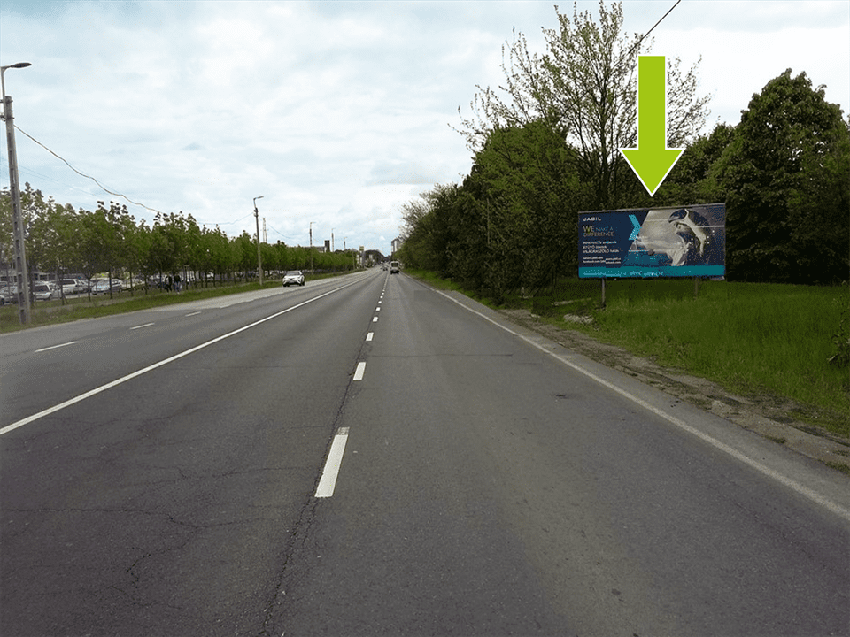Miskolc – 26-os főút, Szentpéteri kapui köztemető előtt centrum felé