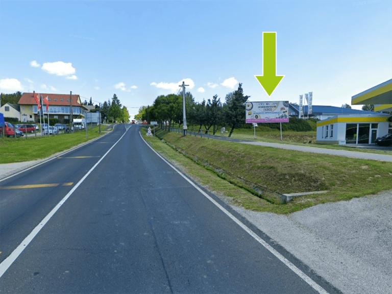 Hévíz – Ady Endre u., Mobil Petrol b. kút után SPAR és centrum felé