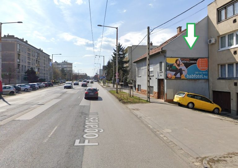Budapest XIV. kerület – Fogarasi út 62. Nagy Lajos király útja felől TESCO és centrum felé