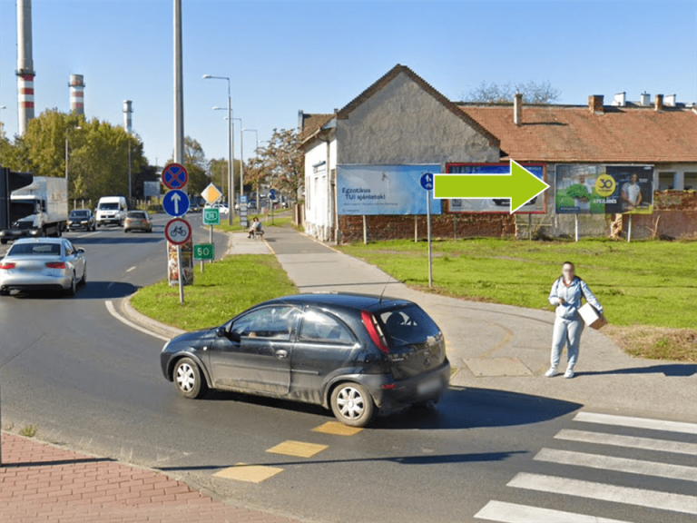 Nyíregyháza – 36-os főút, Bethlen Gábor u. 67., centrum felől M3 autópálya felé, jobb