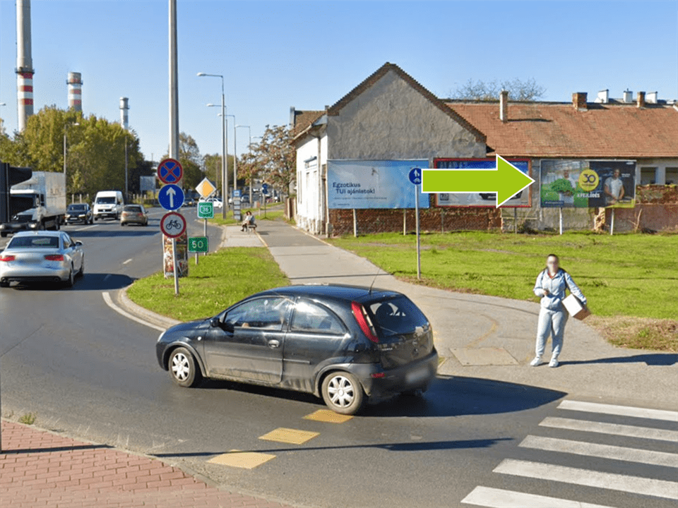 Nyíregyháza – 36-os főút, Bethlen Gábor u. 67., centrum felől M3 autópálya felé, jobb