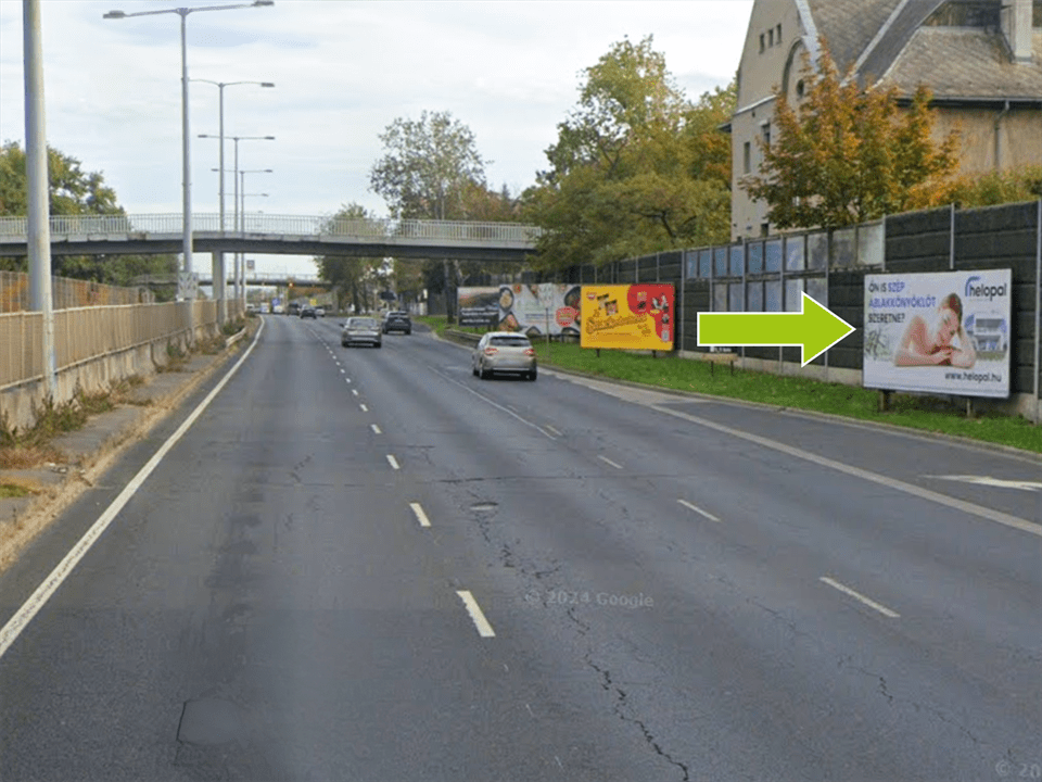 Budapest XV. kerület – M3 autópálya kivezető szakasz, OMV b.kút után, Szerencs utca előtt, Centrum felől