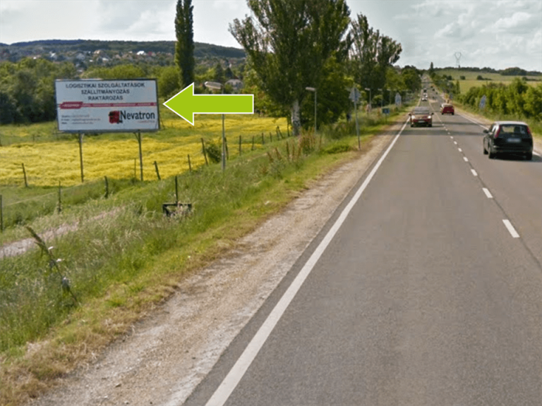 Litér – Balatonfűzfő-Veszprém útvonalon, 8-as út felé Litér település, Fő u. 7., 72-es főút 3+ 900 kmsz