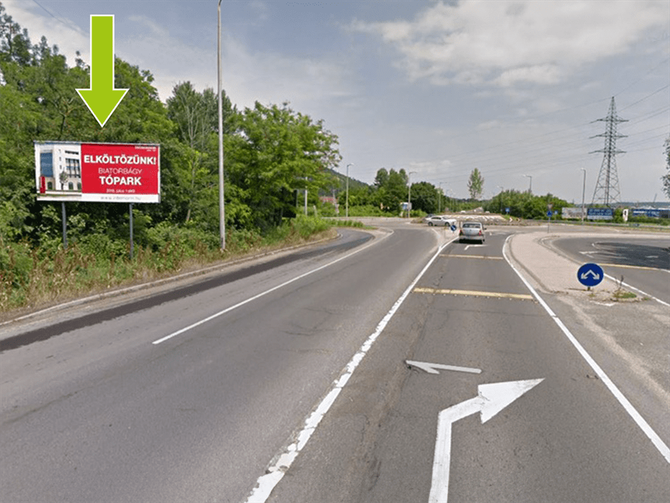 Budaörs – Budapark körforgalomnál 1-es főút 9,500 km-szelvény centrum felé
