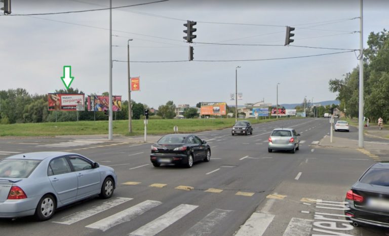 Budapest IV. kerület – Megyeri út-Óceánárok utca kereszteződés előtt 100 méterrel, buszmegállóval szemben