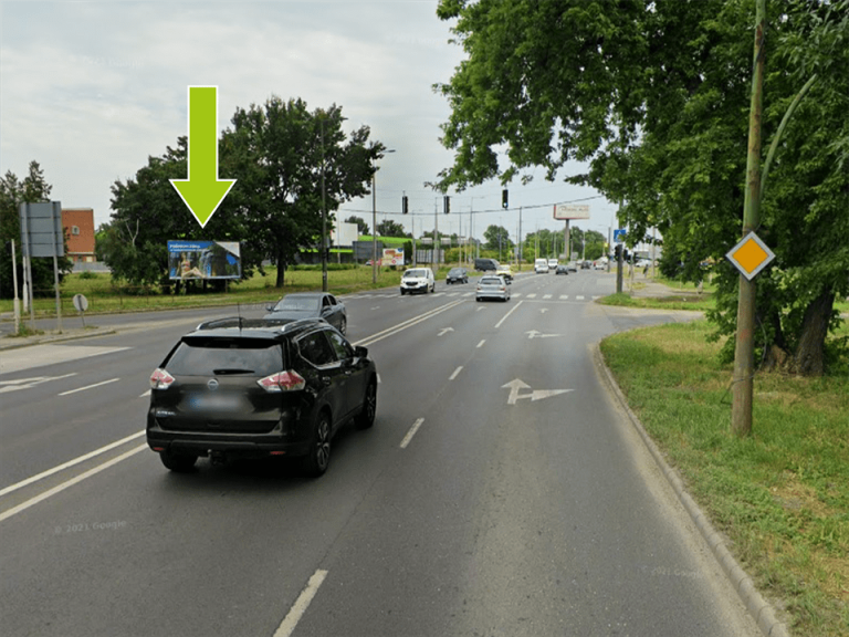 Miskolc – József Attila út-Sajósziget u. Centrum felől Auchan felé