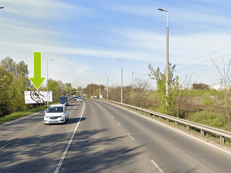 Budapest XXII. kerület – Dunaparti út – Fonó u. sarok előtt 300 méterrel, centrum felől