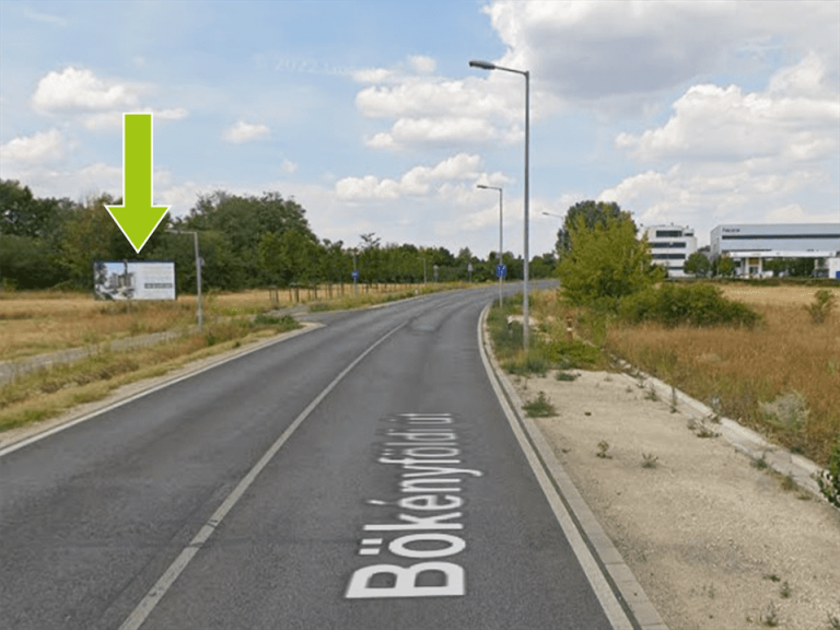 Budapest XVI. kerület – Bökényföldi út-centrum felé, benzinkúttal szemben