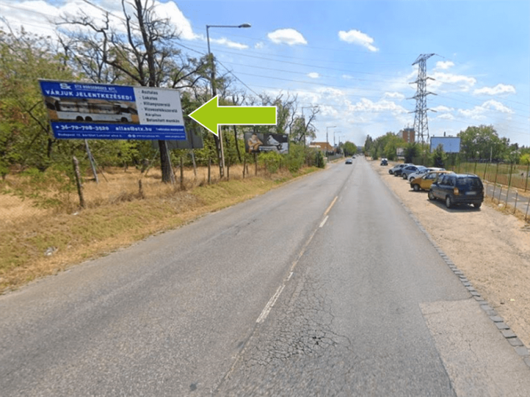 Budapest XVII. kerület – Cinkotai út, busz garázs előtt, centrum felé