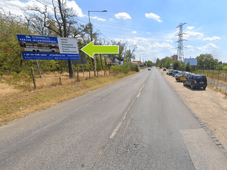 Budapest XVII. kerület – Cinkotai út, busz garázs előtt, centrum felé