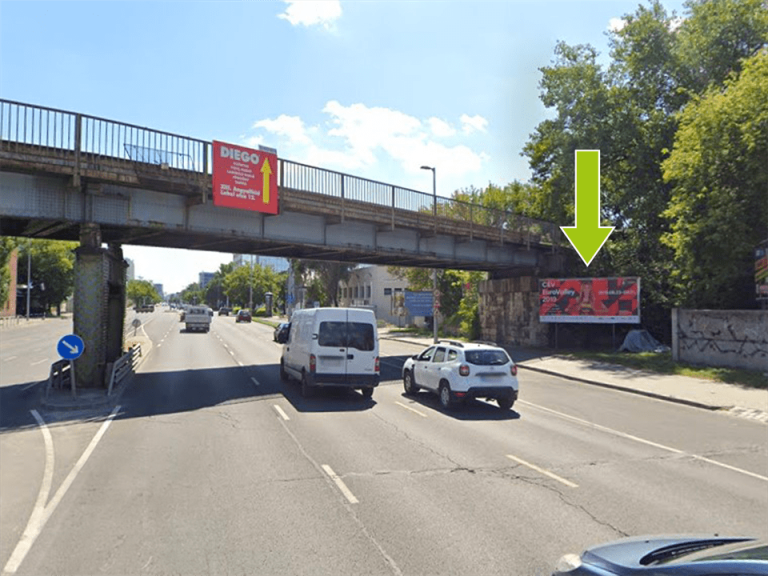 Budapest XIII. kerület – Váci út 190., Tesco Extra bev.központtal szemben, centrum felé