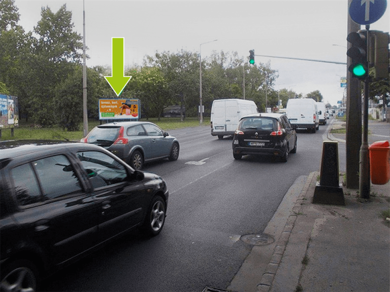 Budapest XV. kerület – Szentmihályi út 94. Újpest felől Pólus Center felé, M3 lehajtó után, felhajtó előtt