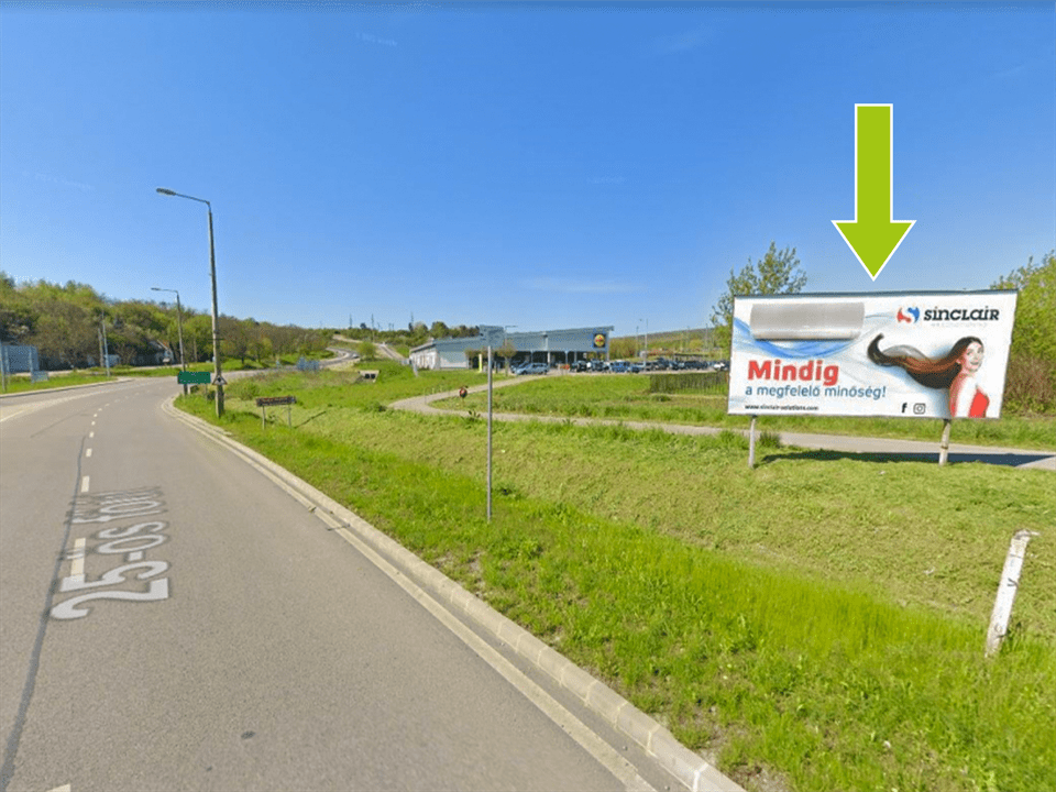 Eger – 25-ös főút-Kőlyuk út körforgalom centrum felől
