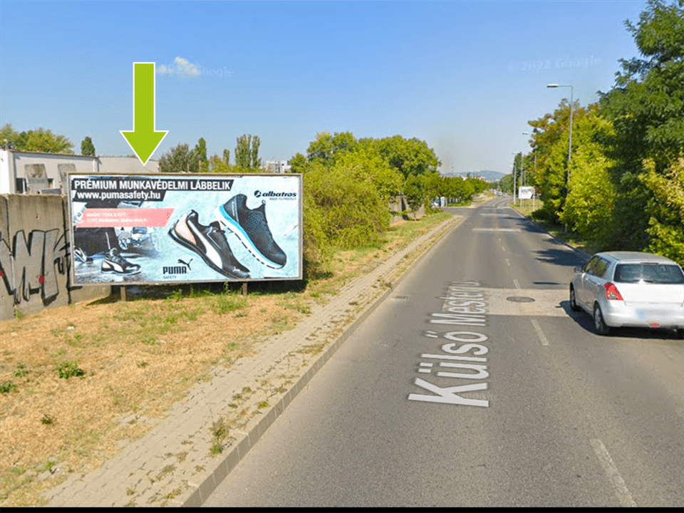 Budapest IX. kerület – Külső Mester utca, Gubacsi út előtt 250m, centrum felé