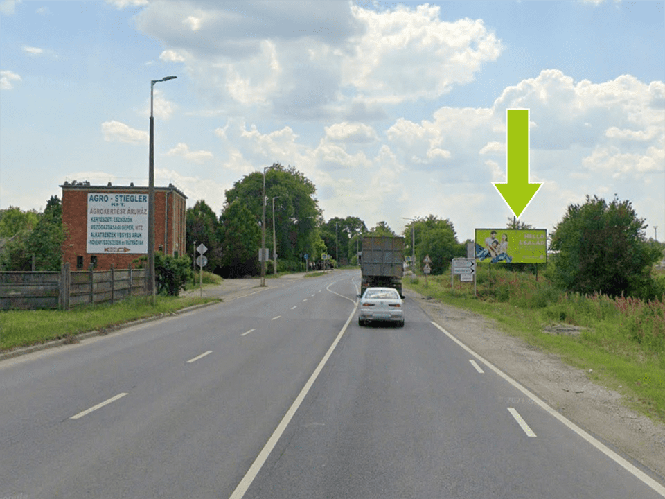 Szolnok – Tószegi út, 4-es főút lehajtó felől KI