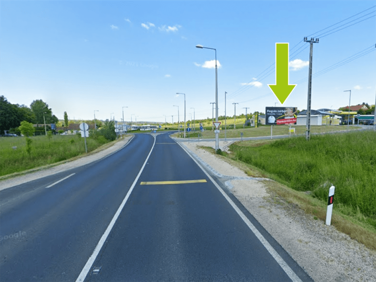 Hévíz – Hévízi út, Ady Endre u. csomópont, Mobil Petrol b. kút előtt, Balaton felől, centrum felé