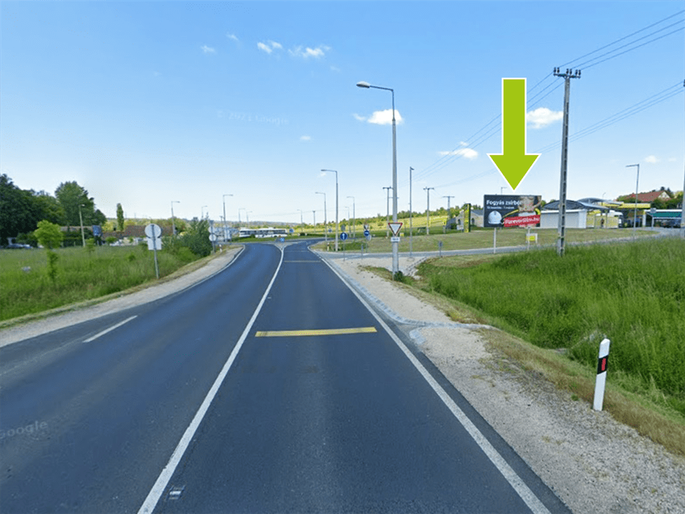 Hévíz – Hévízi út, Ady Endre u. csomópont, Mobil Petrol b. kút előtt, Balaton felől, centrum felé