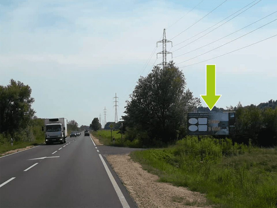 Zalaegerszeg – 74-es főút, Balatoni úti körforgalom felől Sashegyi u. után Nagykanizsa és centrum felé